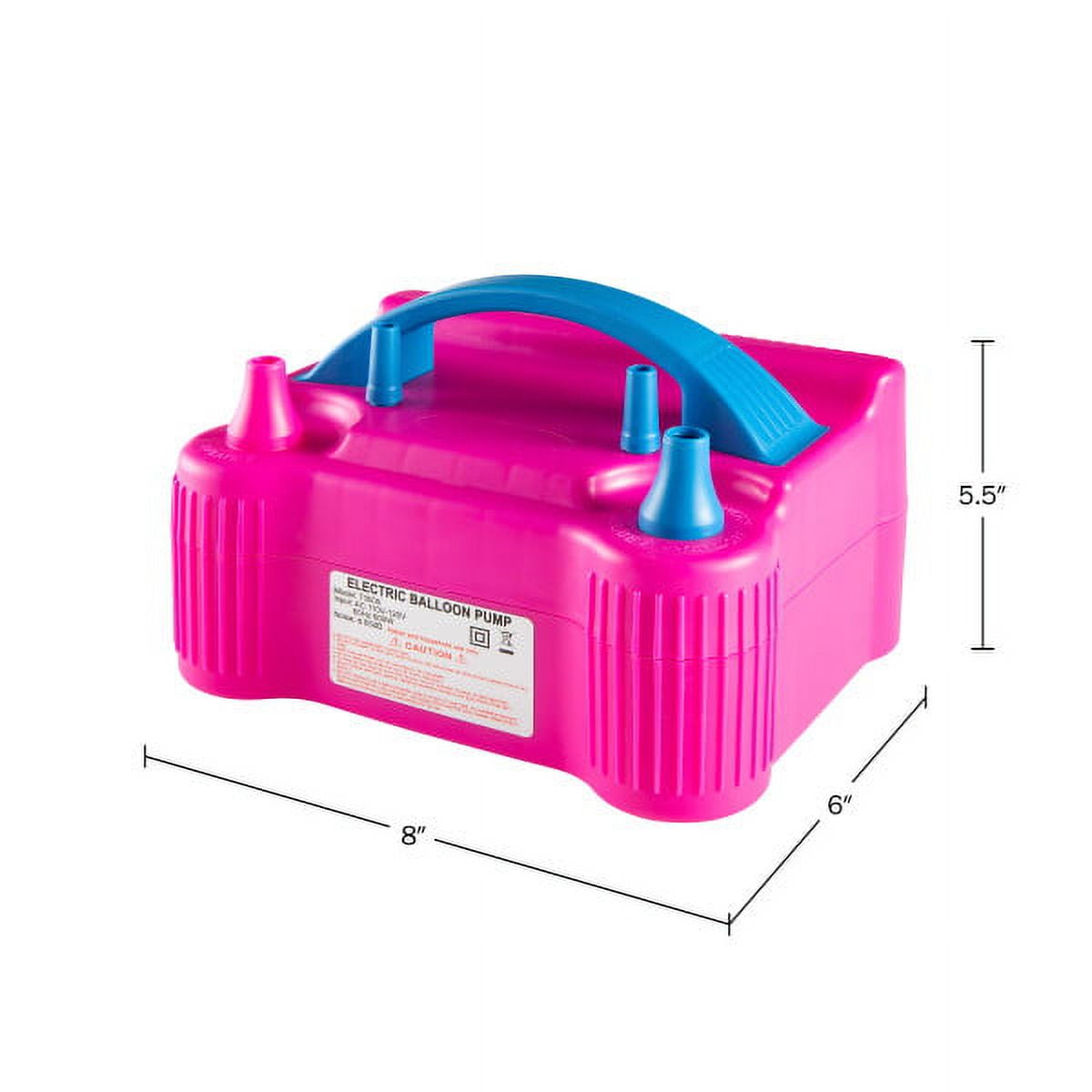 RUBFAC Electric Balloon Pump, Pink Portable Balloon Blower Machine 110-120V  Air Balloon Inflator with Knotters Balloon Strips Point Tapes for Balloon