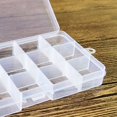 thumbnail image 2 of Allume Jewelry Organizer, Small Plastic Jewelry Box(15 grids) with Movable Dividers Earring Storage Containers Clear, 2 of 3