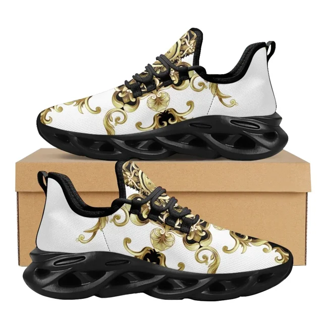 Zapatillas informales de malla con cordones para mujer, con estampado floral de leopardo y estilo barroco vintage, zapatos de plataforma de viaje para niñas