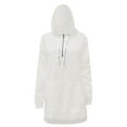 thumbnail image 4 of Arlun Oversized Quarter Zipper Hoodies Dress for Women Warm Loose Comfortable Long Sleeve Pullover Sweatshirts Casual Solid Color Split Hem Drawstring Long Tops with Pocket White XL, 4 of 5