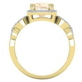 thumbnail image 3 of Dazzlingrock Collection 7mm Cushion Morganite & Round White Diamond Halo Split Shank Engagement Ring for Women (0.25 ctw, Color I-J, Clarity I2-I3) in 10K Yellow Gold, Size 6.5, 3 of 6