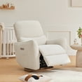 thumbnail image 4 of Spruce & Spring Chenille Fabric Swivel Glider Recliner with Lumbar Pillow for Nursery & Living Room, Cream, 4 of 9