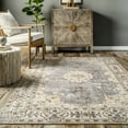 thumbnail image 6 of nuLOOM Ren Vintage Floral Machine Washable Area Rug, 5' x 8', Light Gray, 6 of 9