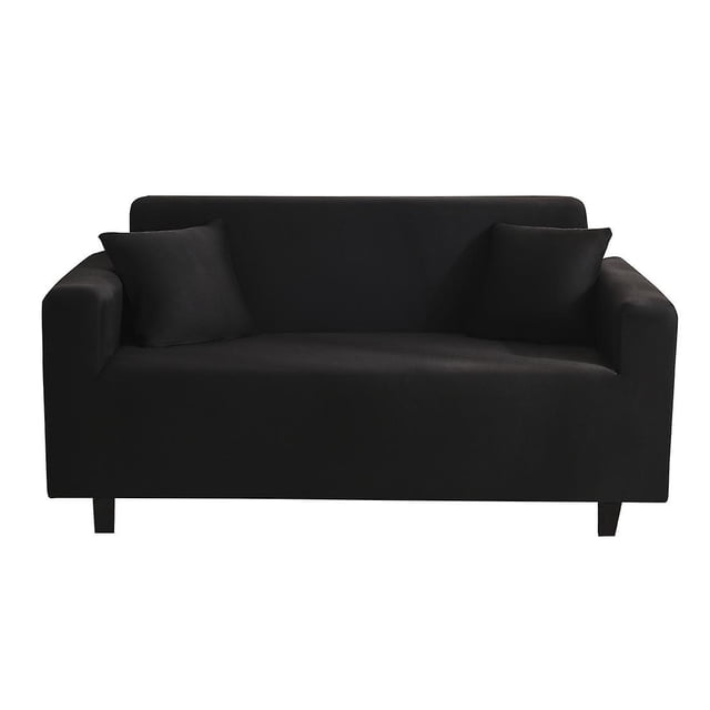 Funda de sofá elástica suyoo con protector de reposabrazos para sofá de 2 plazas de 145 a 185 cm negra