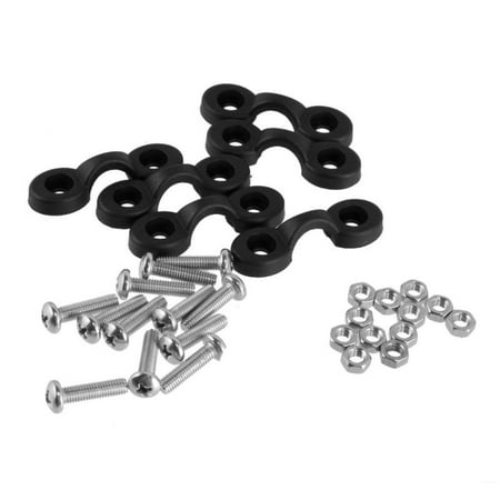 

6 Kayak Nylon Pad Eyes with 12 Stainless Screws with Lock Nuts Bungee Kit