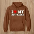 thumbnail image 3 of MDUKONU I Heart My Boyfriend Women's Hoodie I Love My Boyfriend Hoodie Valentine's Gift for Girlfriend Coffee L, 3 of 4