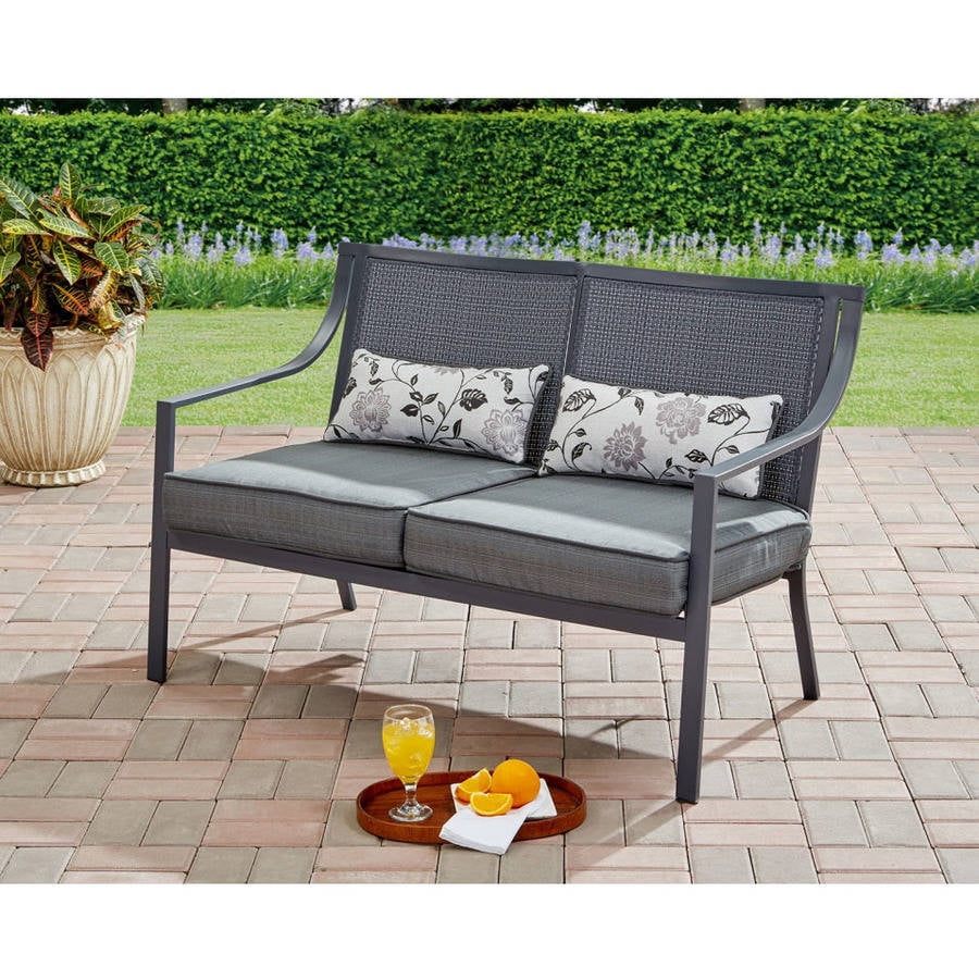 Mainstays Alexandra Square Outdoor Loveseat Garden Bench, Gray - Walmart.com - Walmart.com