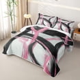 thumbnail image 3 of Homewish Spiral Swirl Quilt Full,Classic Contemporary Full Bedspread Sets,Pink Black,3 Pieces, 3 of 7
