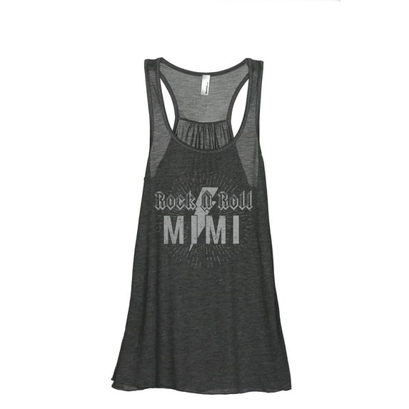 Rock N Roll Mimi Women's Fashion Sleeveless Flowy Racerback Workout Yoga Tank Top Charcoal Grey 2X-Large
