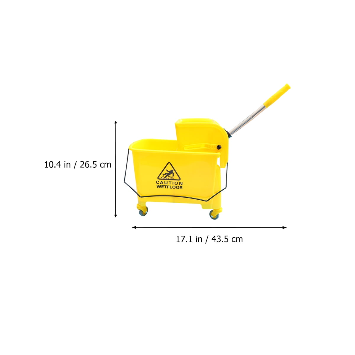 CLEANHOME Collapsible Mop Bucket on Wheels for Industrial Mop Cleaning,  Side Press Wringer Combo Commercial Cleaning Caddy Plastic, Suitable for  Wet