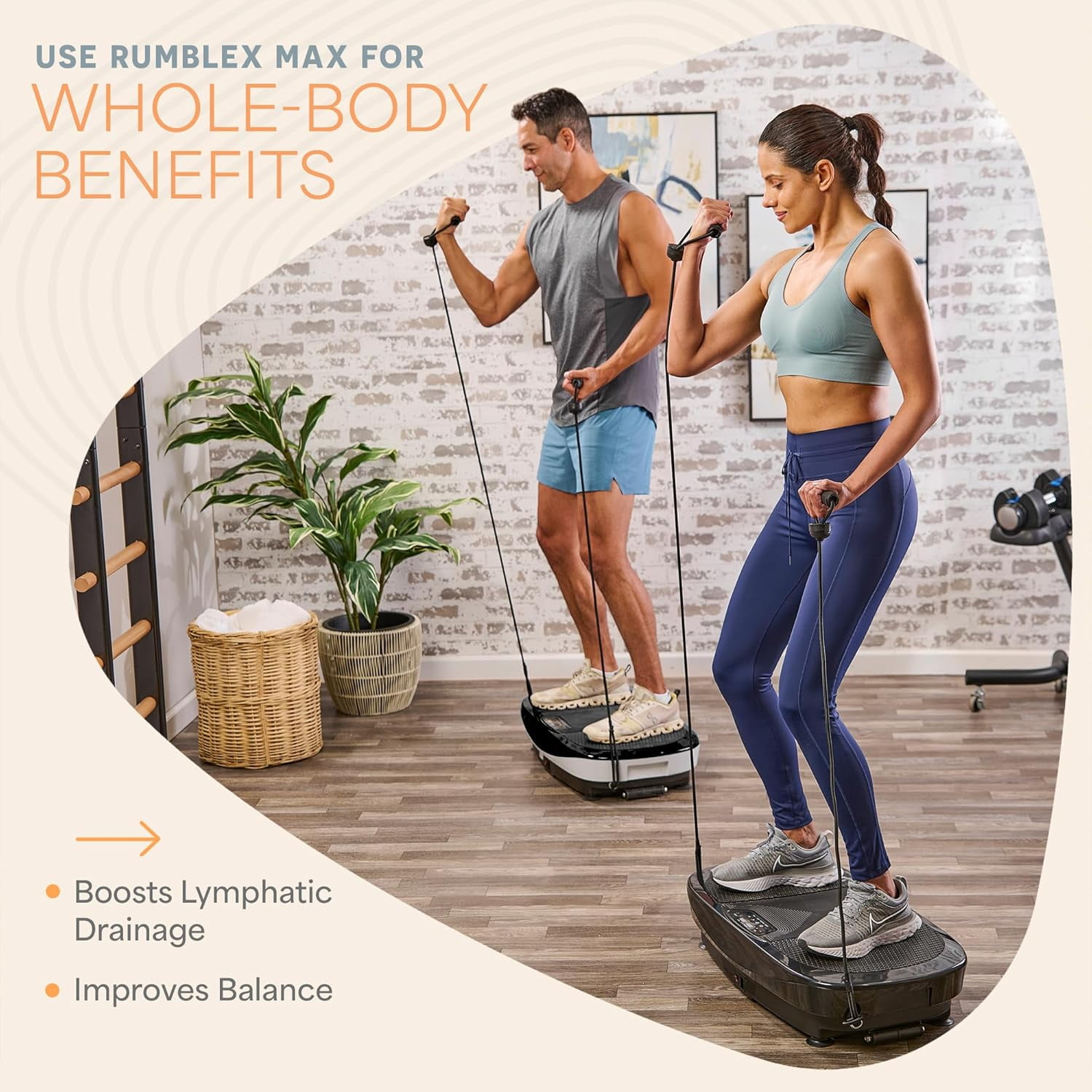 Lifepro Rumblex Max 4D Vibration Plate Exercise Machine – Triple Motor Full Body Vibrating Plate for Weight Loss, Circulation, Recovery & Home Fitness Training - Black