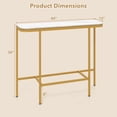 thumbnail image 2 of Costway Entryway Table with Faux Marble Top and Metal Frame for Hallway, Living Room White and Gold, 2 of 9