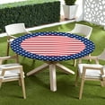 thumbnail image 5 of 4th of July Round Fitted Tablecloth with Elastic Edge,Water-Resistant Patriotic American Flag Independence Day Table Cover for 40-44" Found Tables Red White Blue Star Table Cloth for Outdoor,Patio, 5 of 6