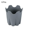 thumbnail image 3 of Uxcell 4" Silicone Round Flower Pot Planter Decorative Container, Gray 6 Pack, 3 of 5