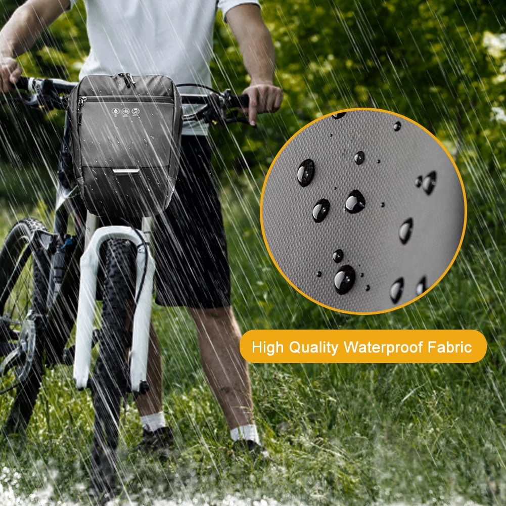 Waterproof Front Frame Bicycle Basket Pack- 4.5L Details about   Reflective Bike Handlebar Bag