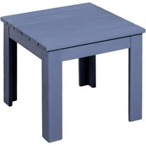 VINGLI OSLSRFD Outdoor Adirondack Side Table, 18" Square Wooden Patio End Table, Heavy Duty Coffee Table for Porch, Garden, Balcony, Backyard, Poolside(Navy Blue)