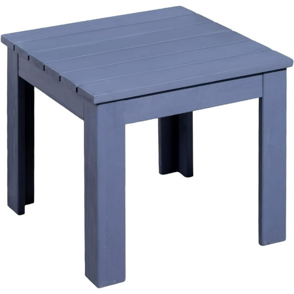 VINGLI OSLSRFD Outdoor Adirondack Side Table, 18" Square Wooden Patio End Table, Heavy Duty Coffee Table for Porch, Garden, Balcony, Backyard, Poolside(Navy Blue)