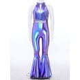 thumbnail image 3 of TSSOE Kids Girls Retro Disco Outfits Bell Bottom Jumpsuit 70s Fancy Dress Up Theme Party Bodysuits Blue 8, 3 of 7