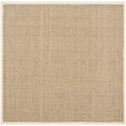 thumbnail image 2 of Safavieh Natural Fiber Collection NF114A Basketweave Natural and Beige Seagrass Square Area Rug (4' Square), 2 of 6