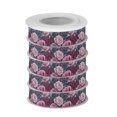 thumbnail image 2 of 5 Rolls Christmas Ribbon 1.5 inch Wide Decorative Ribbon for Gift Wrapping and Holiday Decorations Roses in Pink and Gray Tones, 2 of 7