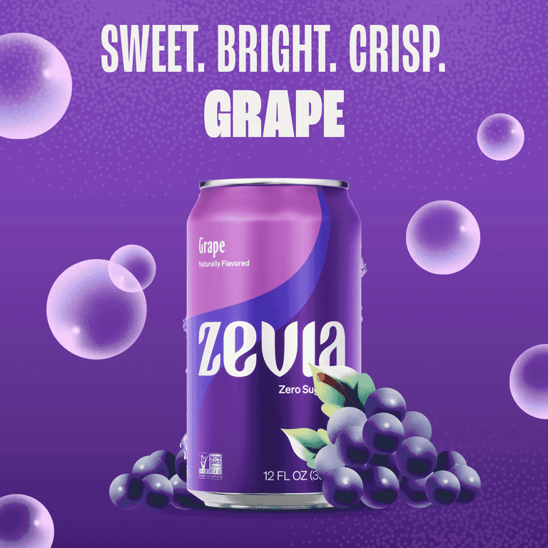 Zevia Zero Sugar, Caffeine-Free Fruity Variety Soda, 12 fl oz, 8