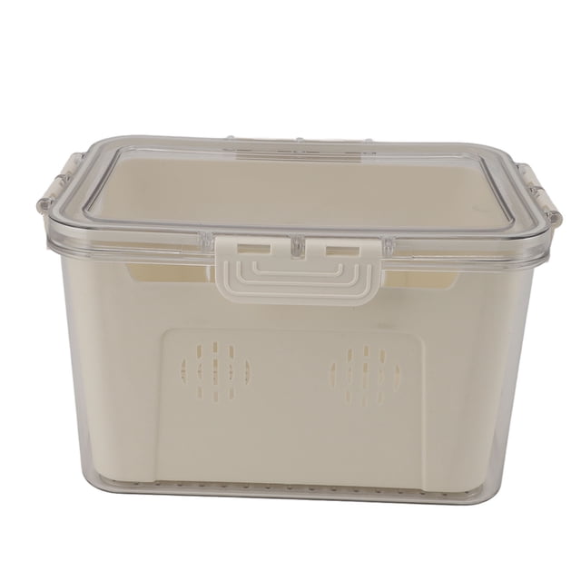 Fridge Sealed Food Preservation Box,Refrigerator Food Storage Container Refrigerator Food Saver Containers Fruit Vegetable Drain Colander Organizer Bins