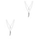 thumbnail image 2 of Sonducket Collar en capas Colgante en capas Plumas Hoja Accesorio de moda Mujer Joyería Niñas Collares para decoración Plata Plata 2piezas Sonducket CBP198824, 2 of 6