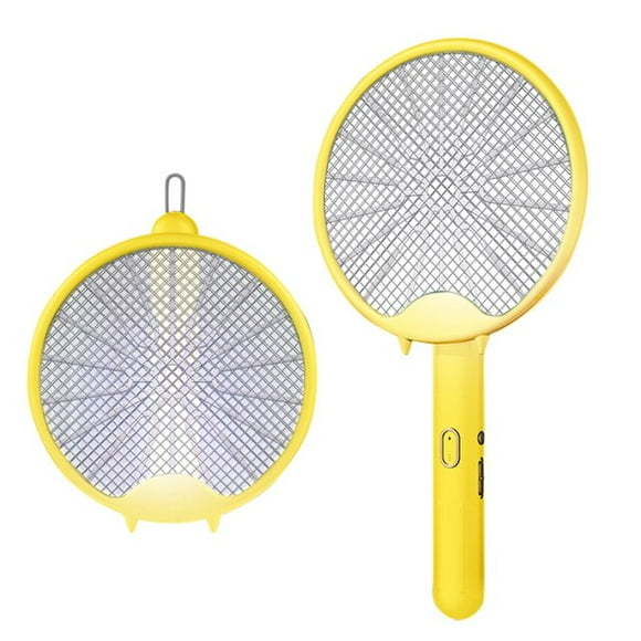 2-in-1 Fly Swatter Electric Racket Rechargeable Bug Zapper Racket Portable Foldable Mosquito Killer Trap for Home Bedroom Patio