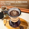 thumbnail image 3 of Pour Over Coffee Maker 1000ml with 304 Stainless Steel Filter Wooden Collar Holder Borosilicate Glass Drip Coffeemaker Server Set Clear Hand Brew Dripper Carafe for Home Camping Travel 33.8oz, 3 of 4