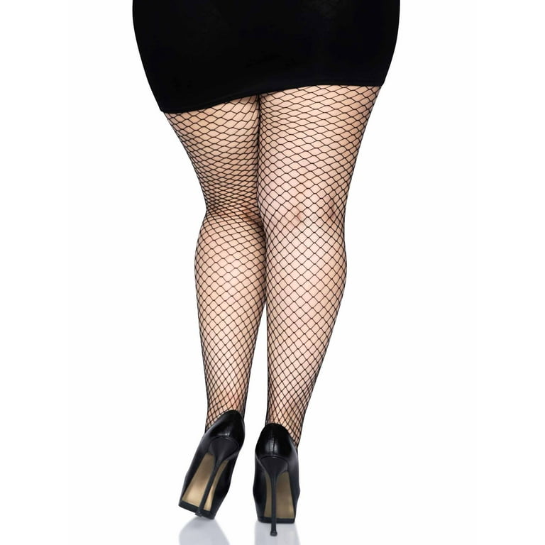 Leg Avenue Spandex Tights Women s Plus Size 1X 2X Fishing Net Black