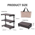 thumbnail image 4 of Graflsoa Portable 3-Tier Foldable Camping Table Organizer with Storage Bag, Durable Metal Frame, Brown Finish for Outdoor Cooking and Picnics, 4 of 6