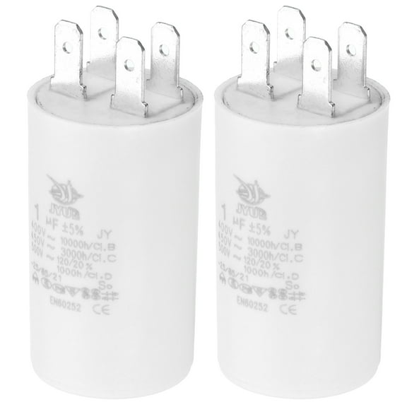 Uxcell CBB60 1uf Run Capacitor,2Pcs AC450V 4Pin Double Insert for Motor Star 52x30mm