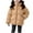 Khaki, variant on Cethrio Girls Puffer Jackets Size 7-8 T, Long Sleeve Full Zip Thickened Thermal Winter Coats with Hood Khaki Size 7-8 T