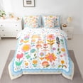 thumbnail image 2 of Feelyou Farmhouse Flower Floral Twin Bedding Sets 7-Piece, Cartoon Rainbow Bedding Comforter Set, Blue Stripes Geometric Reversible Sheet Sets, Super Cozy Room Decor, 2 of 7