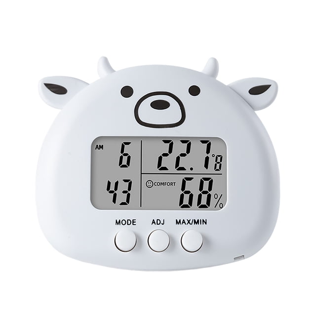 Temperature and Humidity Meter, Multifunction Electronic Clock with Alarm, Large Screen Digital Display, Precision Monitor for Baby Room and Indoor Home^