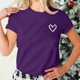 thumbnail image 4 of AherBiu Hauts d'Été pour Femmes Manches Courtes T-Shirts Confortables Imprimé Cœur Col Rond Basiques Blouse, 4 of 5