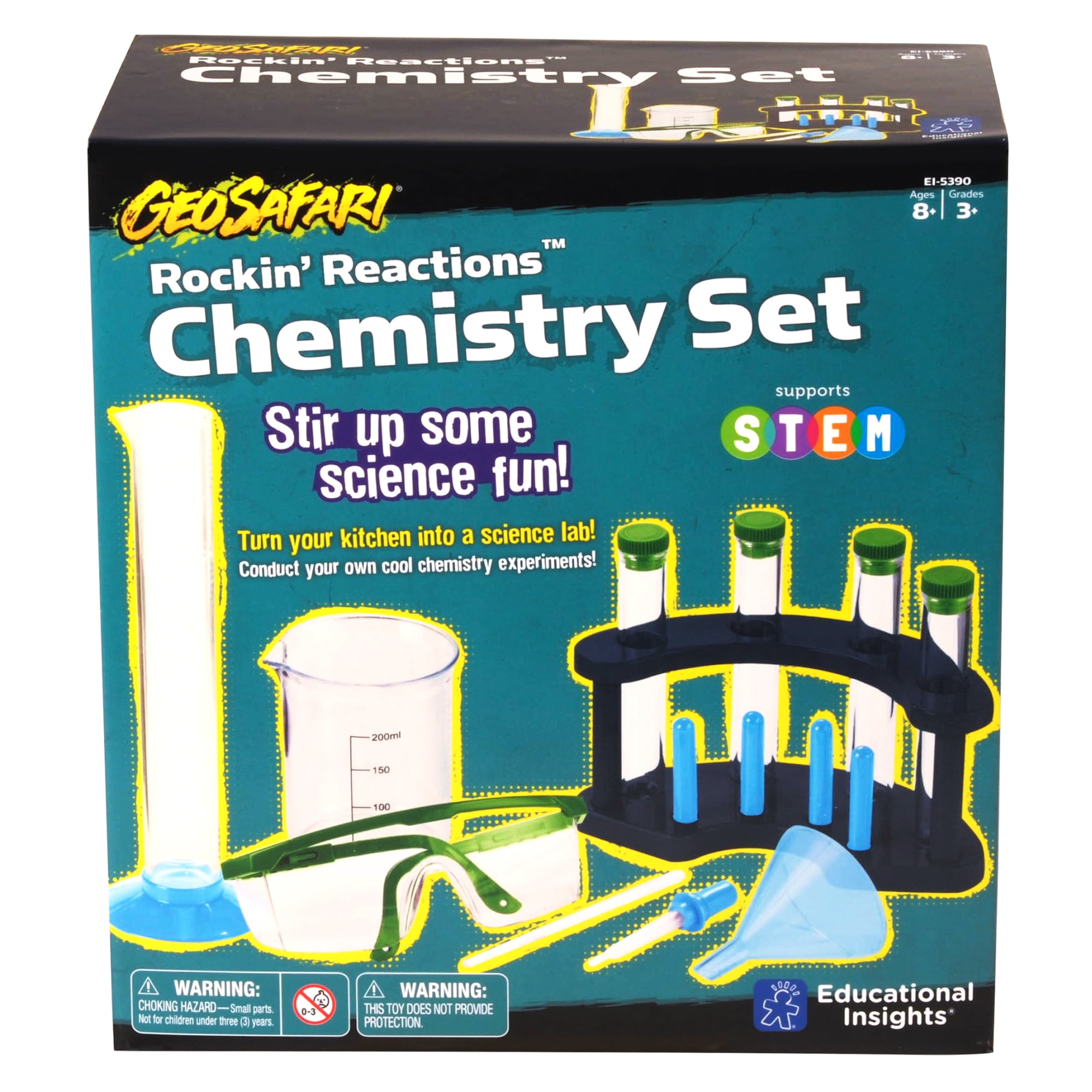  National Geographic JM80599U Set Educational Science Age 8+  with 20 Easy Experiments  Fascinating Kids STEM Toys Gifts for 8+ Year Old  Boys and Girls, Amazing Reactions Chemistry Kit : Toys & Games