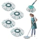 thumbnail image 1 of 4-Piece Replacement Head Set for Leifheit Clean Twist Disc Mop Micro Set 2-Fibre System Compatible with Leifheit Clean Twist M Mop, 1 of 3