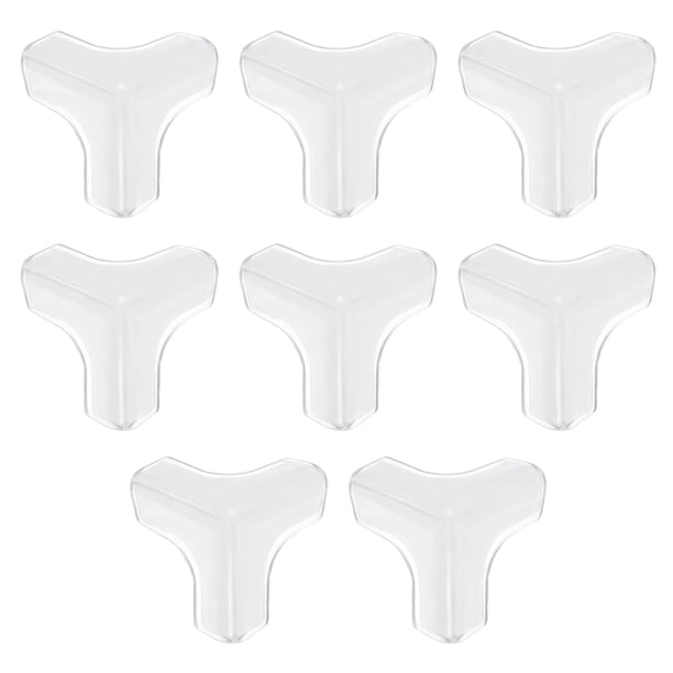 Protectores de esquina, 8 piezas 39x39x39mm - Protectores y guardias de esquinas y bordes en forma de T para mesa (transparente)
