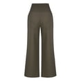 thumbnail image 4 of ZQUUVOU Women's Casual High Waist Elasticity Wide Leg Pants Trousers With Pocket Brown, 4 of 7