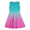 thumbnail image 5 of SGFCWSX Girls Sleeveless Dress A-Line Starry Glitter Gradient Print Summer Dresses for Teens Hot Pink Size 13-14 Years, 5 of 7