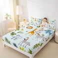 thumbnail image 4 of Castle Fairy Cartoon Zebra Giraffe Elephant Full Size Sheets,Tree Leaves Bed Sheets, 4 of 7
