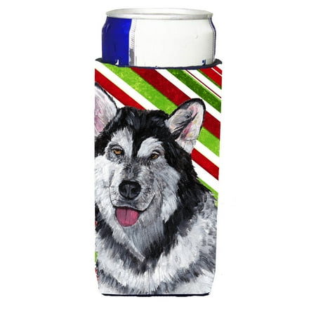 

Carolines Treasures SC9490MUK Alaskan Malamute Candy Cane Holiday Christmas Ultra Hugger for slim cans Slim Can