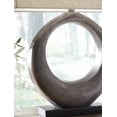 thumbnail image 3 of Signature Design by Ashley Saria Metal Table Lamp, Antique Silver Finish, Modern Sculptural Lamp with Open Ring Base and Rectangular Shade, 3 of 5