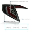 thumbnail image 3 of Spec-D Tuning Glossy Black Smoke Tail Lights w/ Red LED Bars, Sequential LED Turn Signal, and Startup Animation Compatible with 2016-2021 Honda Civic 4-Door Sedan, Left + Right Pair Assembly, 3 of 7