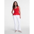 thumbnail image 3 of Time and Tru Women's Peplum Tank Top with Eyelet Trim, Sizes XS-XXXL, 3 of 6