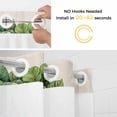 thumbnail image 2 of Spring Green Rose Wreath No Hooks Shower Curtain with Snap-in Liner Vintage Watercolor Green Floral Leaf Linen Shower Curtains for Bathroom, Waterproof, Easy Install, Washable 72"x72", 2 of 9