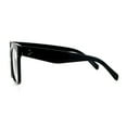 thumbnail image 3 of SA106 Oversize Thick Plastic Nerd Rectangular Horn Rim Horned Clear Lens Glasses Shinny Black, 3 of 4