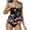 C-Pink, variant on Womens Strapless Bandeau Tankini Swimsuit Removable Straps Blouson Top with Bikini Bottom summer printed Swimwear Beach Bathing Suits
