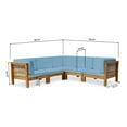 thumbnail image 3 of Oana 5-Seater V-Shaped Sectional Sofa Set with Cushion Teak/Blue, 3 of 16